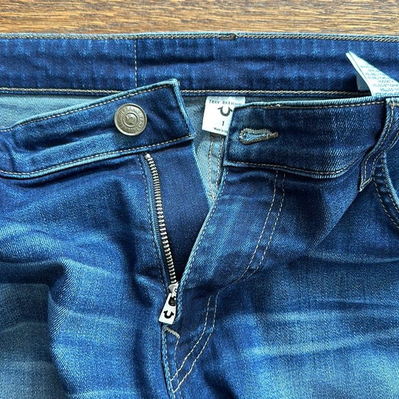 Men’s Blue True Religion Blue Stretch Cotton Slim Cropped fit Jeans - Picture 3 of 6